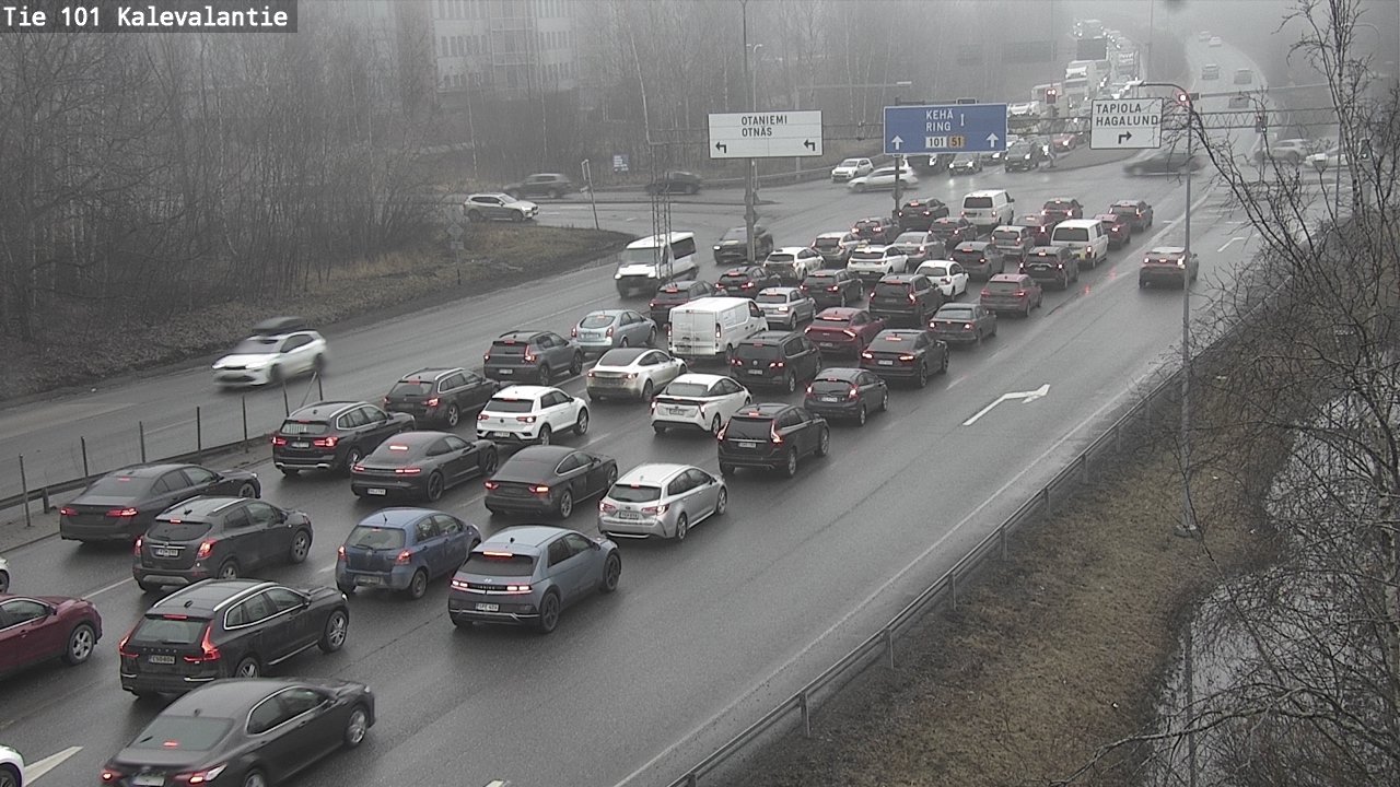Weather Camera Image Väg 101 Kalevalantie, Espoo, Uusimaa