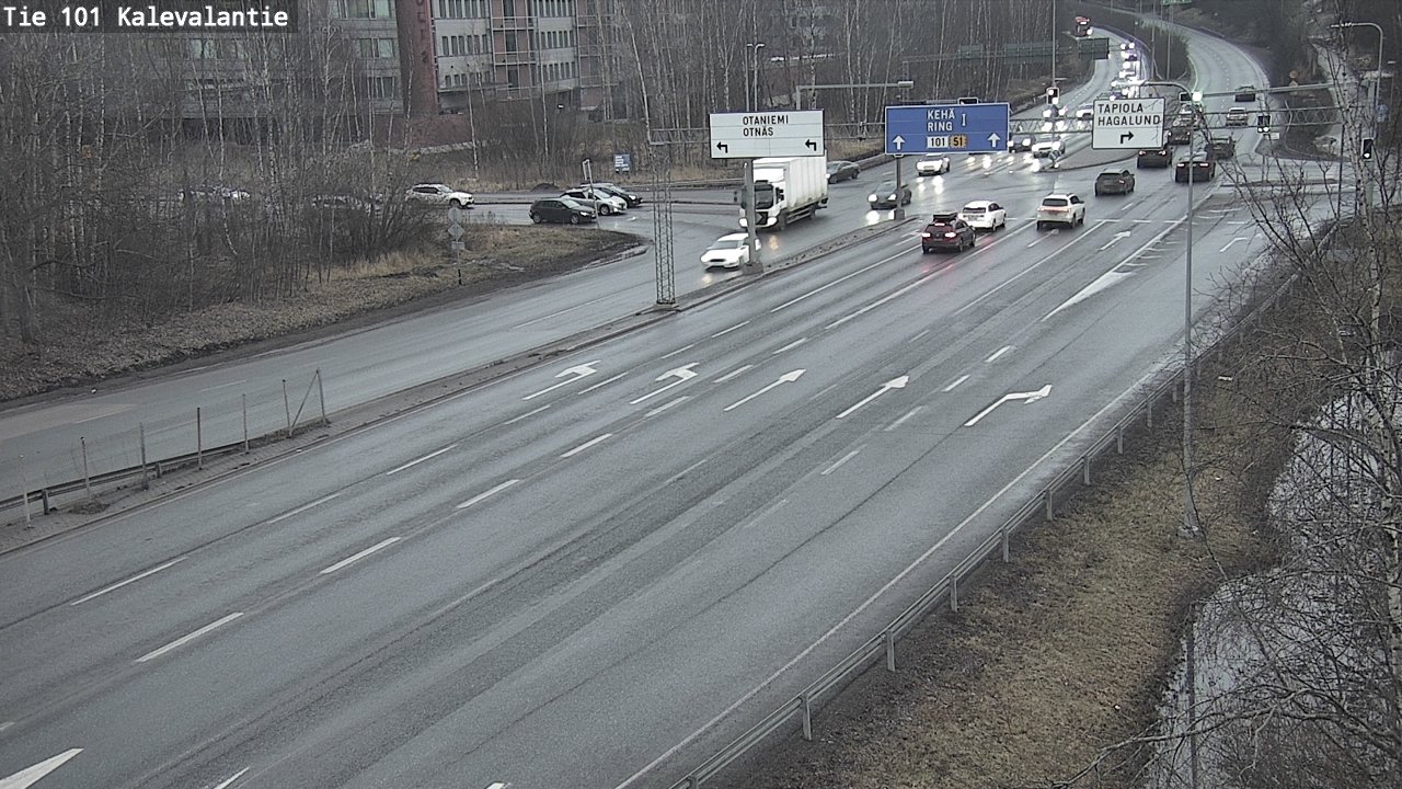 Weather Camera Image Väg 101 Kalevalantie, Espoo, Uusimaa