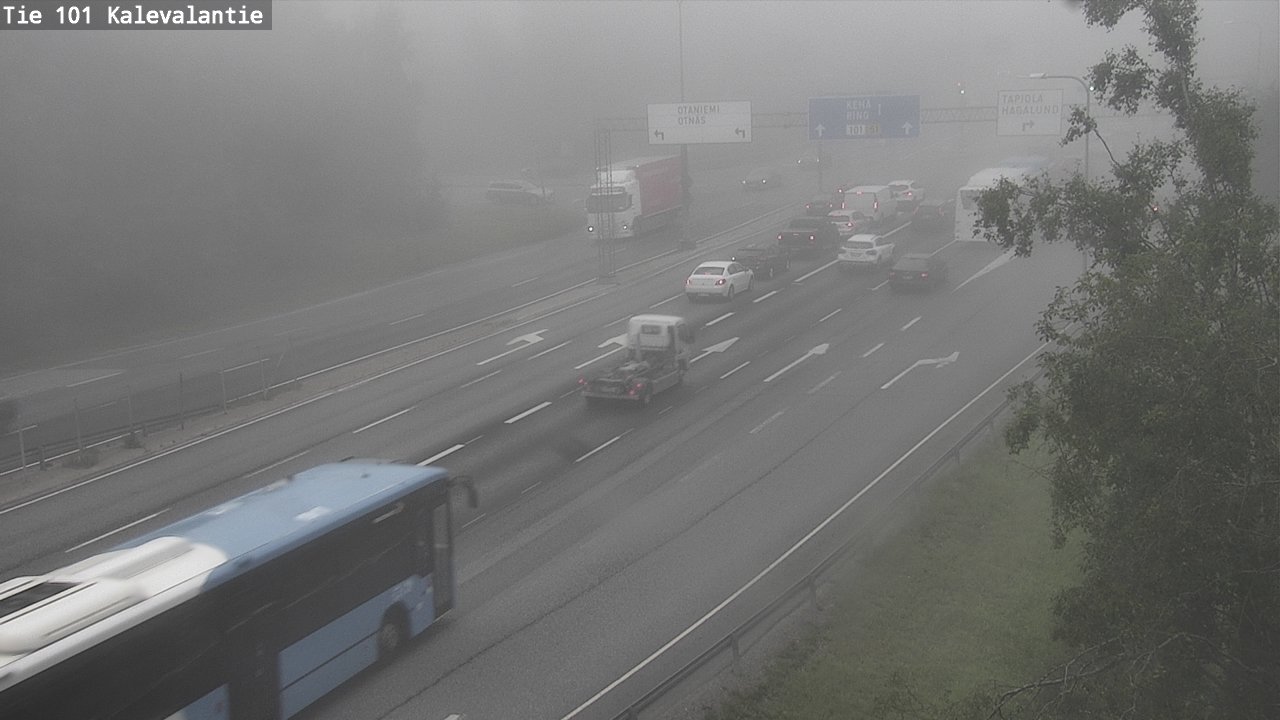 Weather Camera Image Väg 101 Kalevalantie, Espoo, Uusimaa