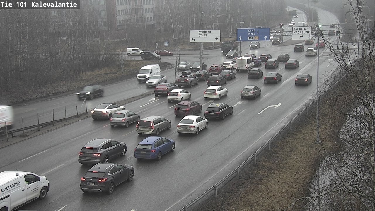 Weather Camera Image Väg 101 Kalevalantie, Espoo, Uusimaa