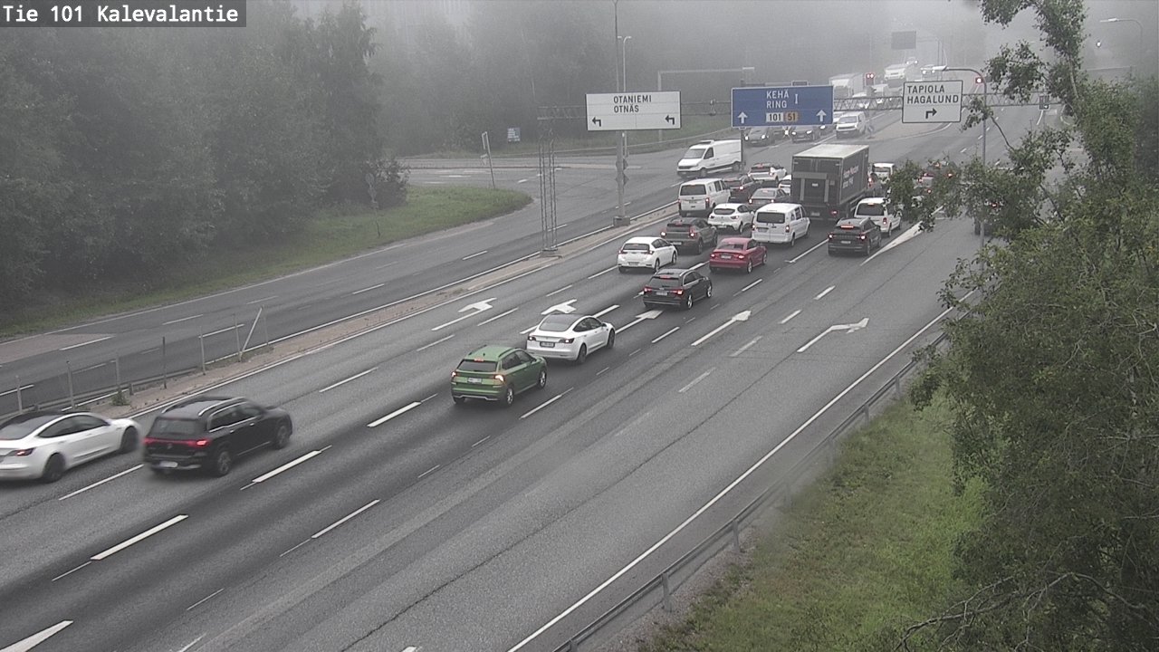Weather Camera Image Väg 101 Kalevalantie, Espoo, Uusimaa
