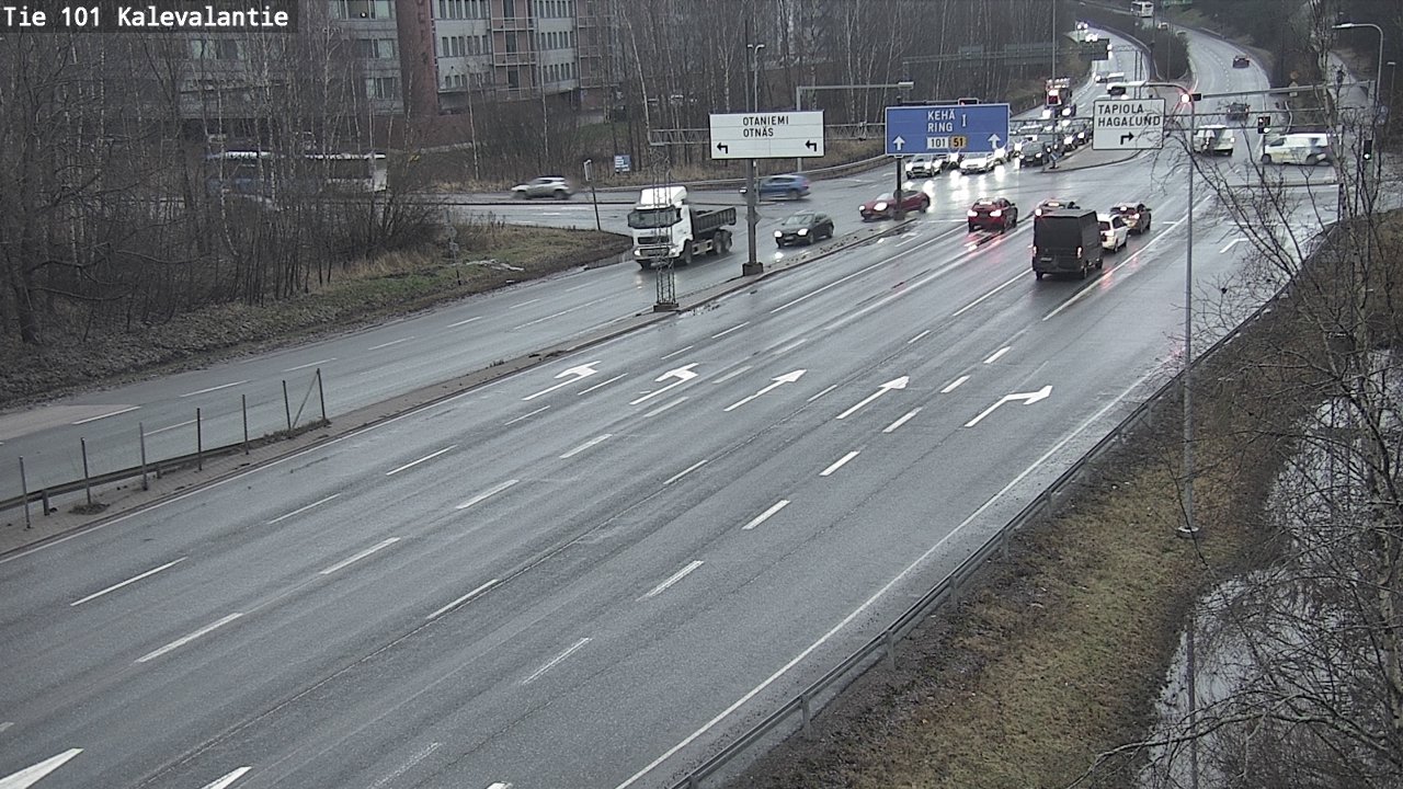 Weather Camera Image Väg 101 Kalevalantie, Espoo, Uusimaa