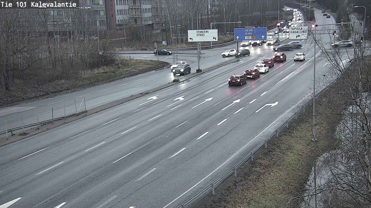 Weather Camera Image Väg 101 Kalevalantie, Espoo, Uusimaa