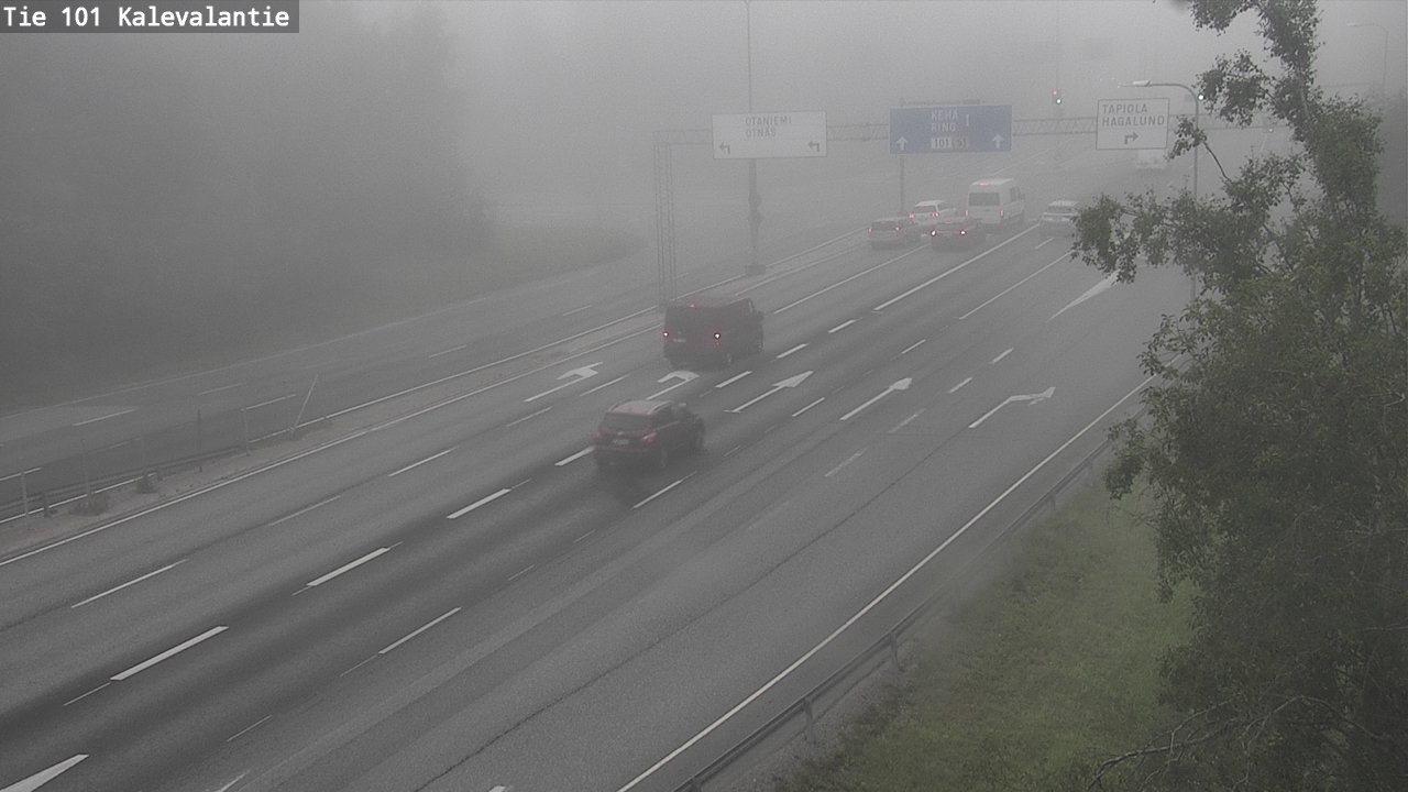 Weather Camera Image Väg 101 Kalevalantie, Espoo, Uusimaa