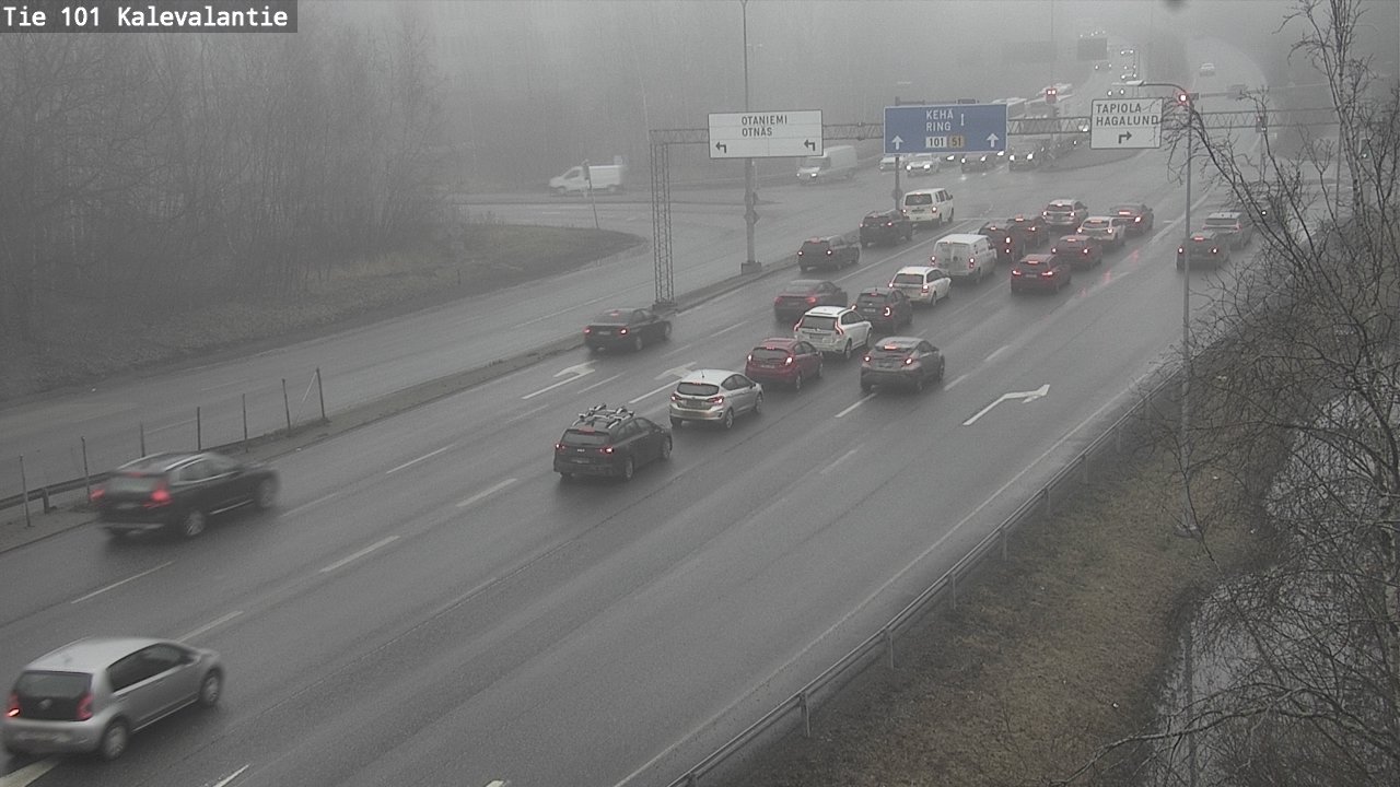Weather Camera Image Väg 101 Kalevalantie, Espoo, Uusimaa