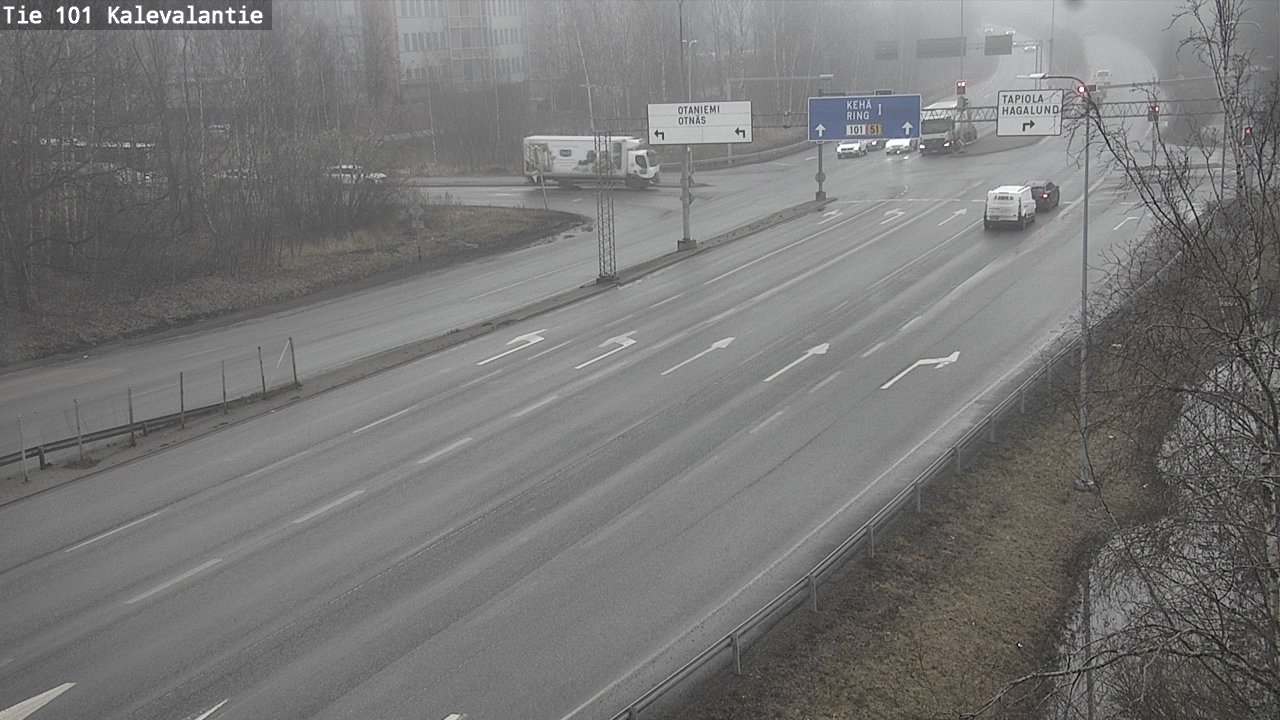 Weather Camera Image Väg 101 Kalevalantie, Espoo, Uusimaa