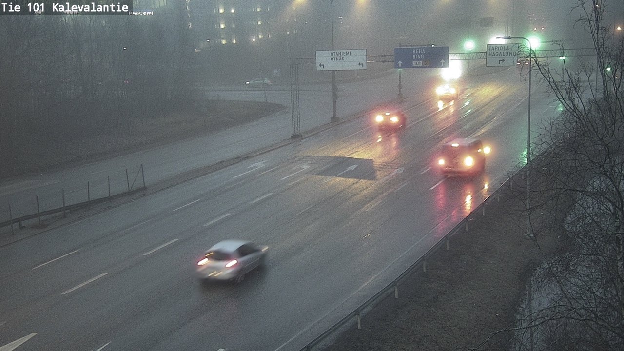 Weather Camera Image Väg 101 Kalevalantie, Espoo, Uusimaa