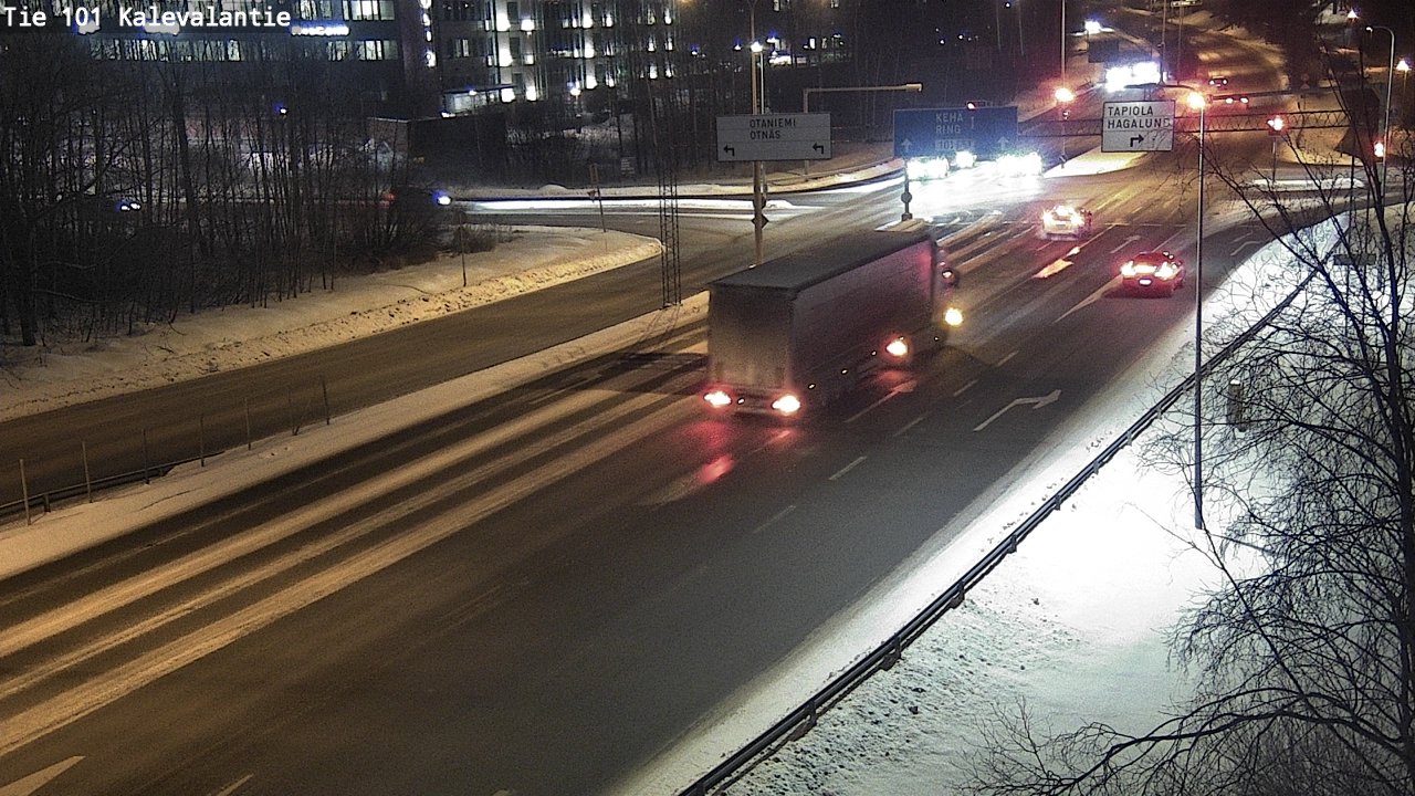 Weather Camera Image Väg 101 Kalevalantie, Espoo, Uusimaa