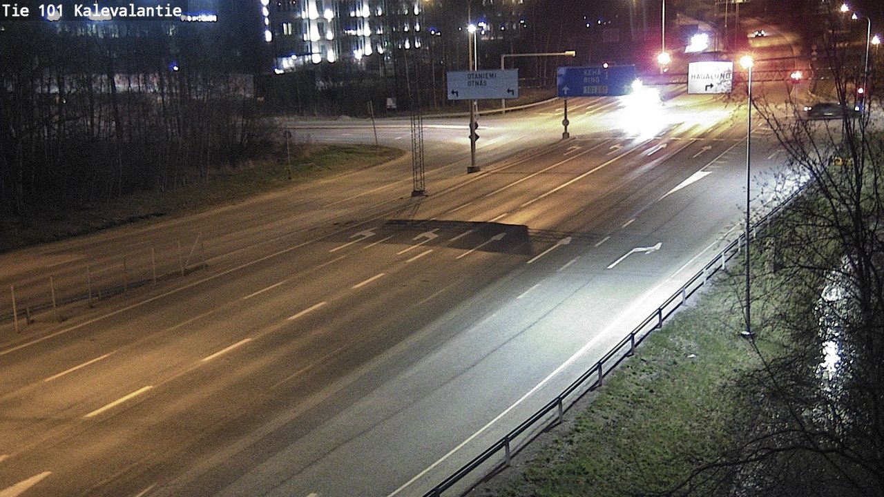 Weather Camera Image Väg 101 Kalevalantie, Espoo, Uusimaa