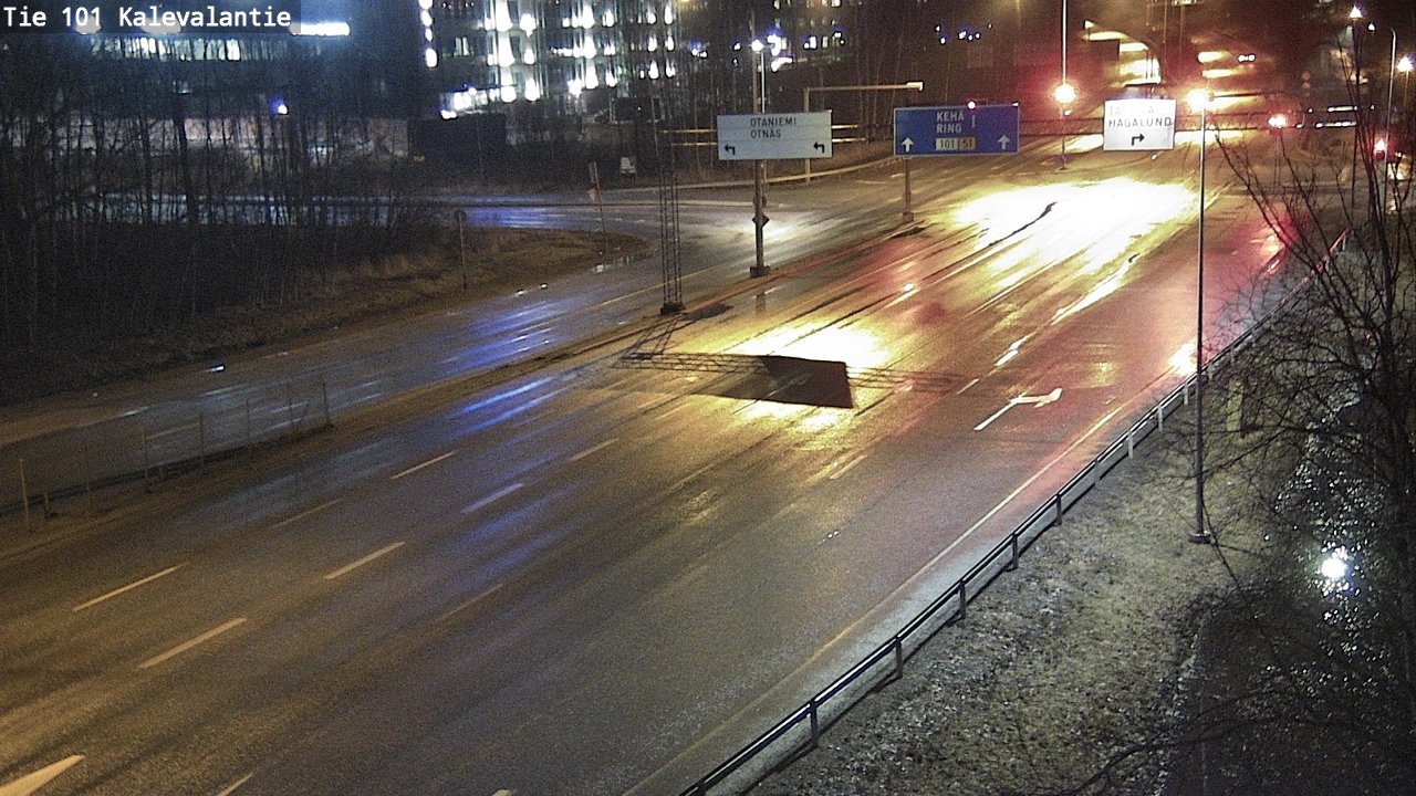 Weather Camera Image Väg 101 Kalevalantie, Espoo, Uusimaa