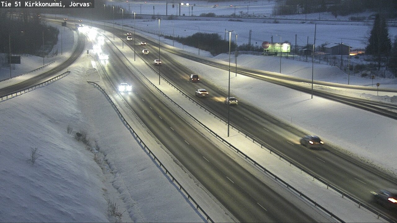 Weather Camera Image Väg 51 Kyrkslätt, Jorvas, Kirkkonummi, Uusimaa