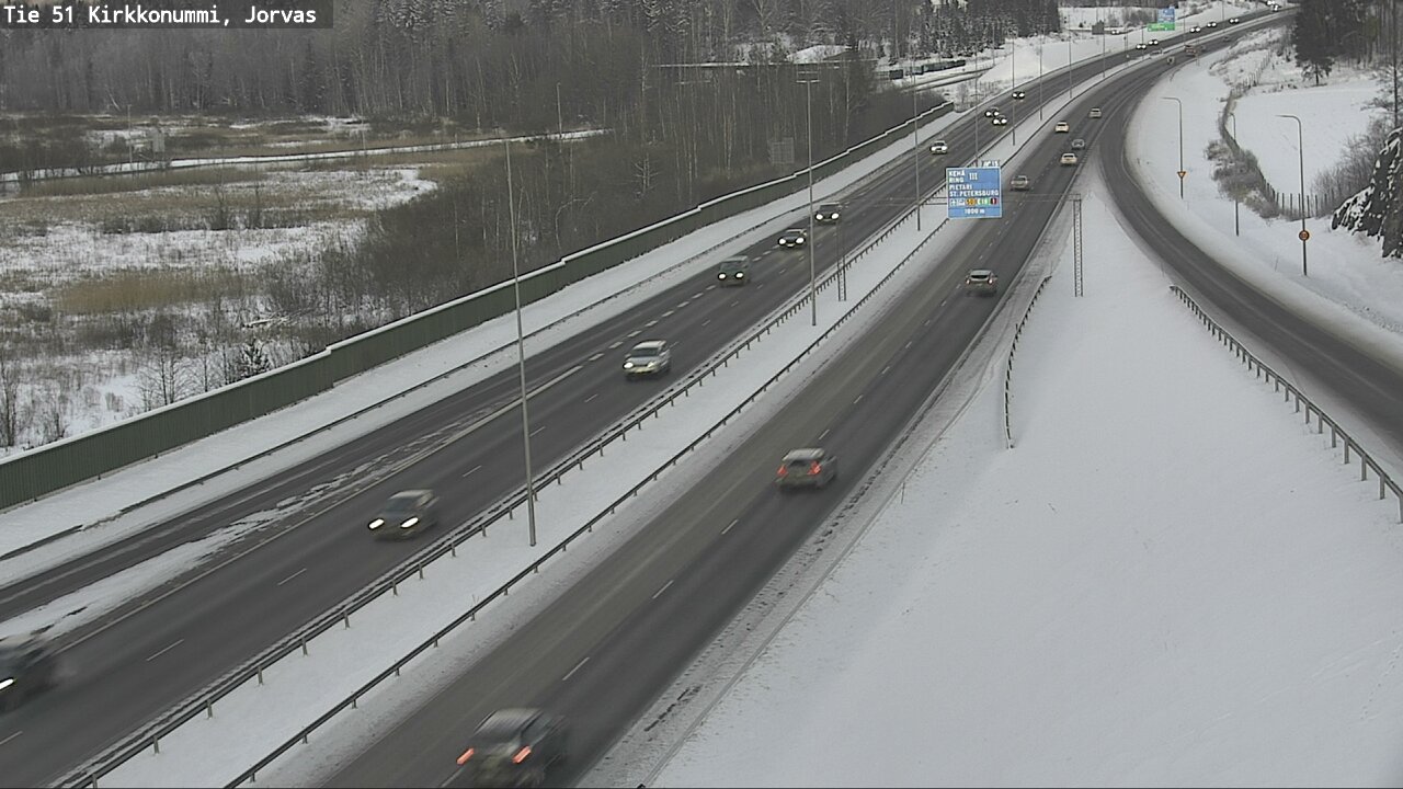 Weather Camera Image Väg 51 Kyrkslätt, Jorvas, Kirkkonummi, Uusimaa
