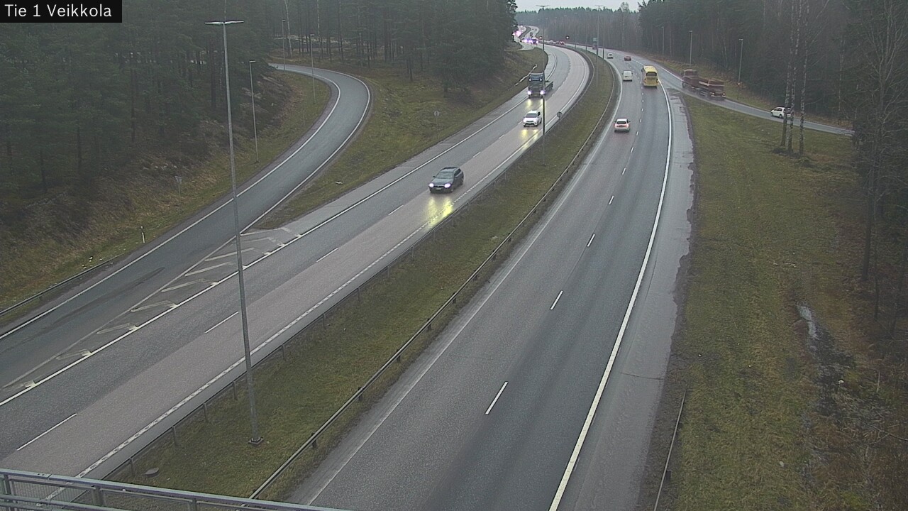 Weather Camera Image Väg 1 Kyrkslätt, Veikkola, Kirkkonummi, Uusimaa