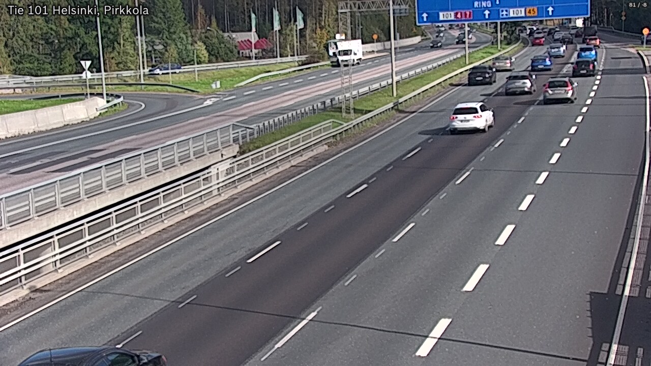 Weather Camera Image Road 101 Helsinki Pirkkola, Helsinki, Uusimaa