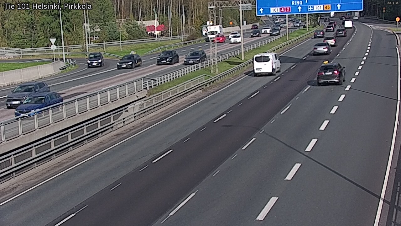 Weather Camera Image Road 101 Helsinki Pirkkola, Helsinki, Uusimaa