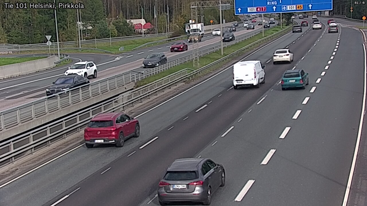Weather Camera Image Road 101 Helsinki Pirkkola, Helsinki, Uusimaa
