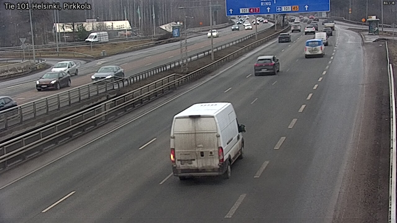 Weather Camera Image Road 101 Helsinki Pirkkola, Helsinki, Uusimaa