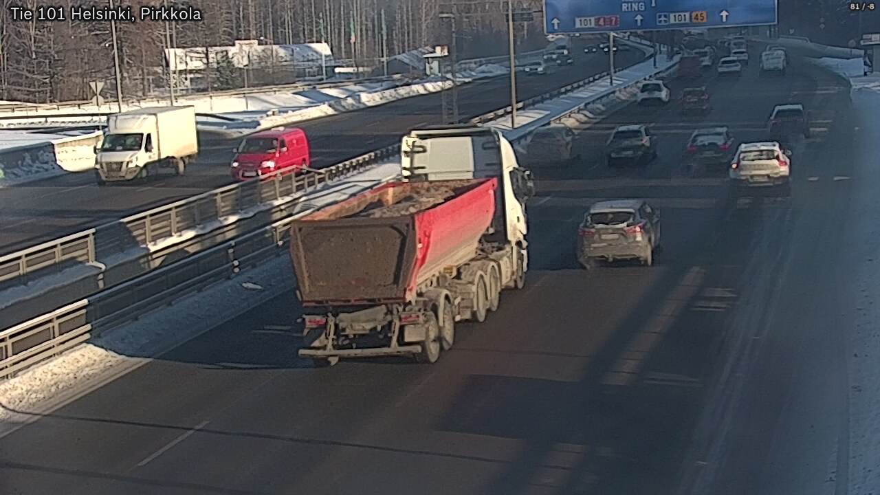 Weather Camera Image Road 101 Helsinki Pirkkola, Helsinki, Uusimaa