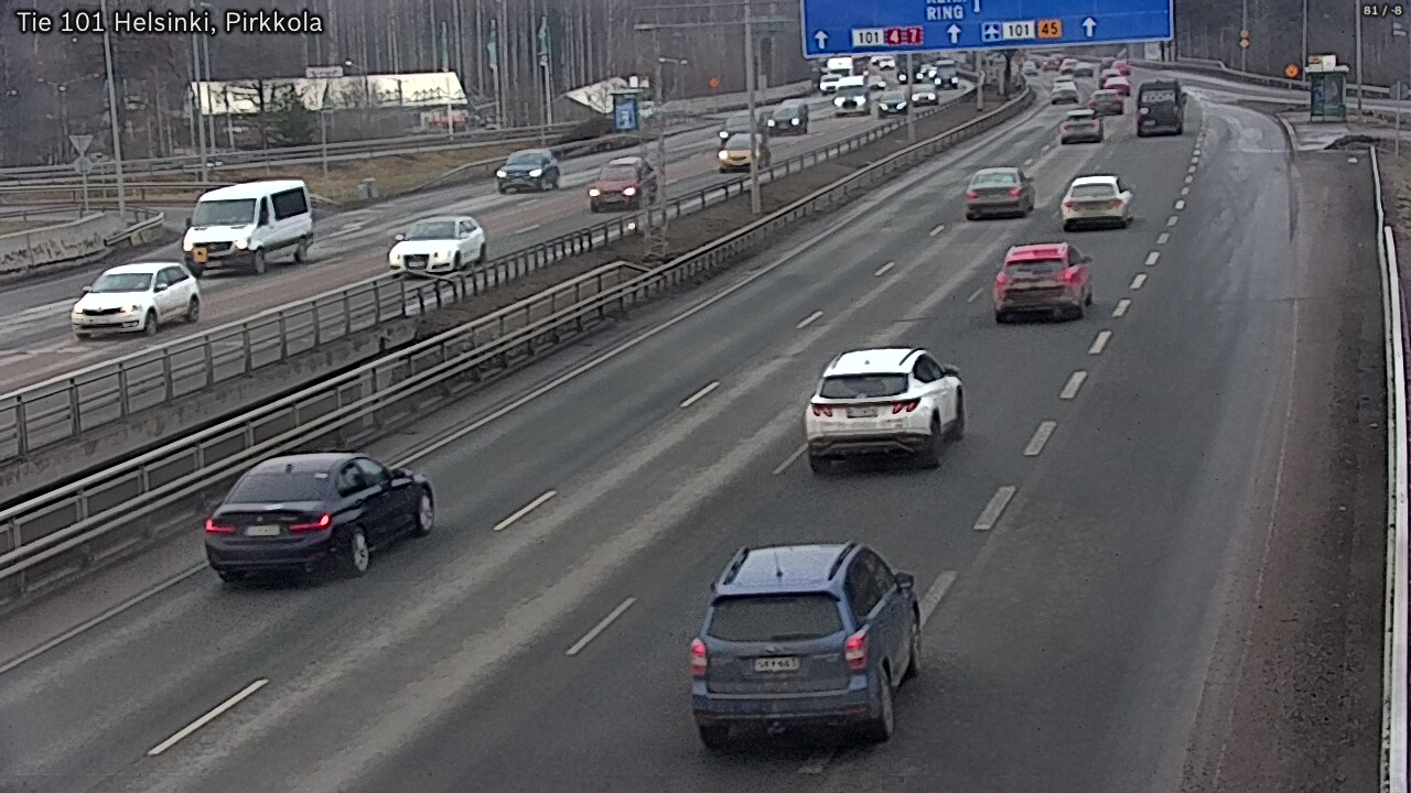 Weather Camera Image Road 101 Helsinki Pirkkola, Helsinki, Uusimaa