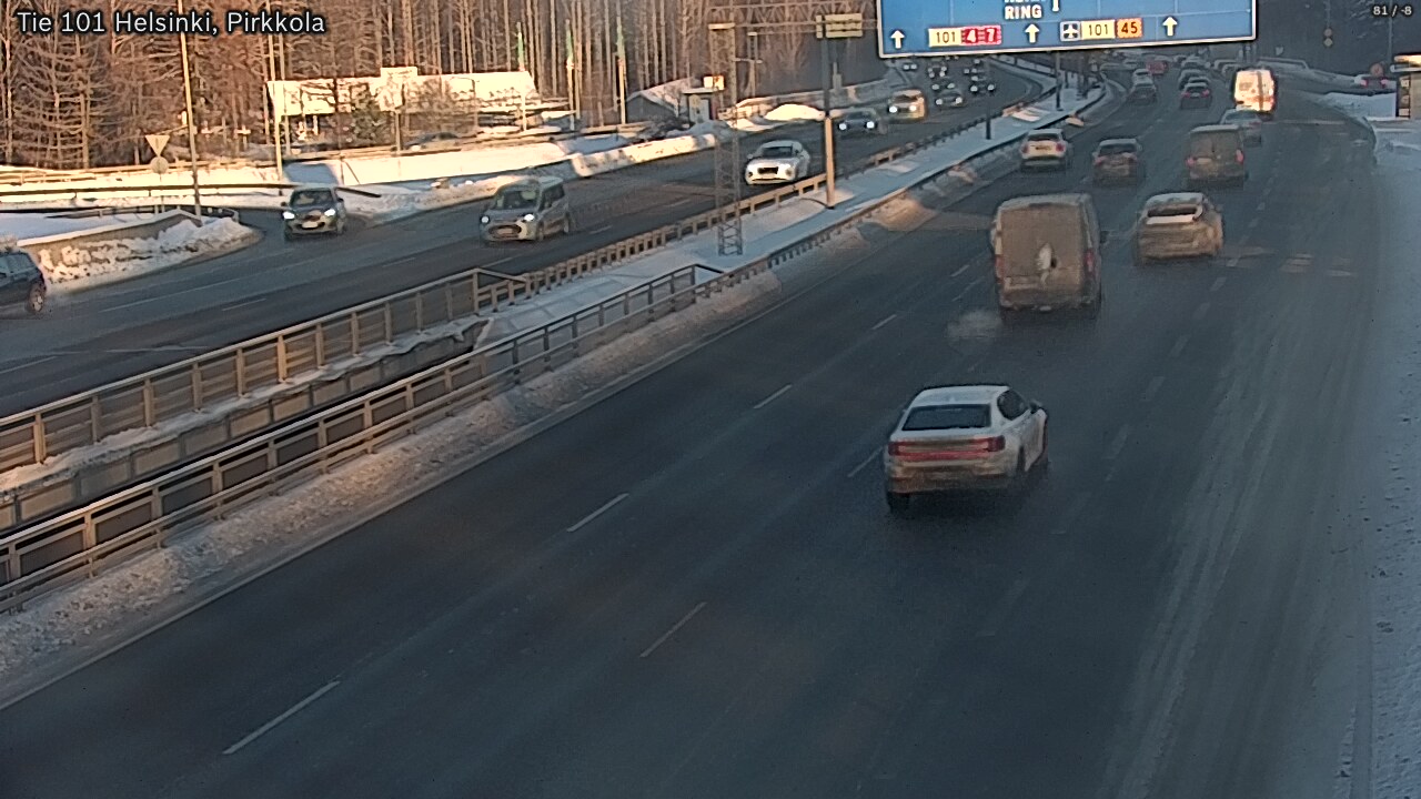 Weather Camera Image Road 101 Helsinki Pirkkola, Helsinki, Uusimaa