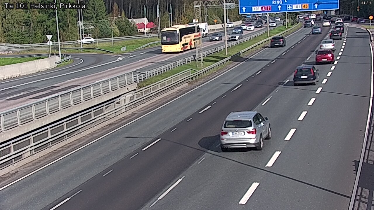 Weather Camera Image Road 101 Helsinki Pirkkola, Helsinki, Uusimaa