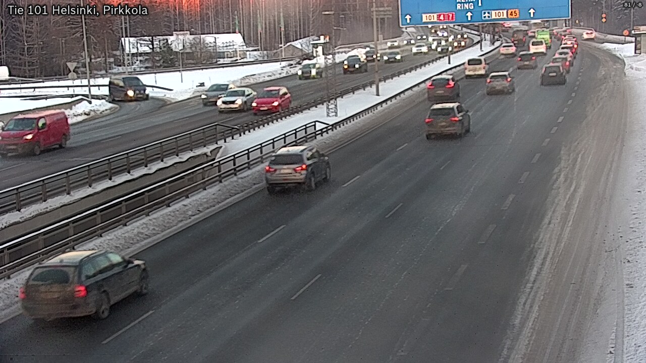 Weather Camera Image Road 101 Helsinki Pirkkola, Helsinki, Uusimaa