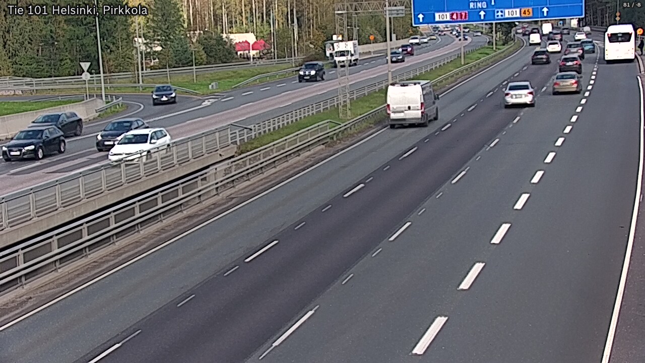 Weather Camera Image Road 101 Helsinki Pirkkola, Helsinki, Uusimaa