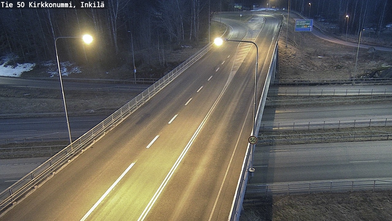 Weather Camera Image Väg 50 Kyrkslätt, Inkilä, Kirkkonummi, Uusimaa