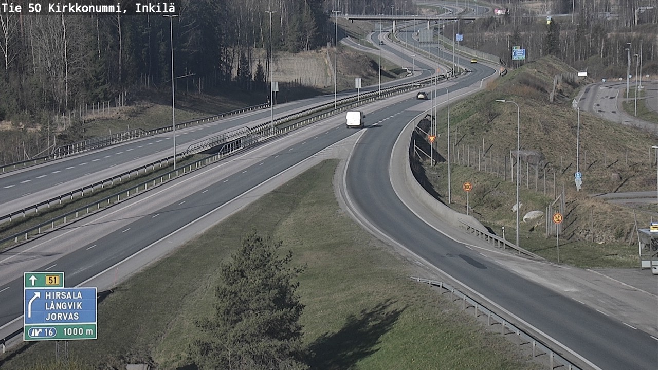 Weather Camera Image Väg 50 Kyrkslätt, Inkilä, Kirkkonummi, Uusimaa