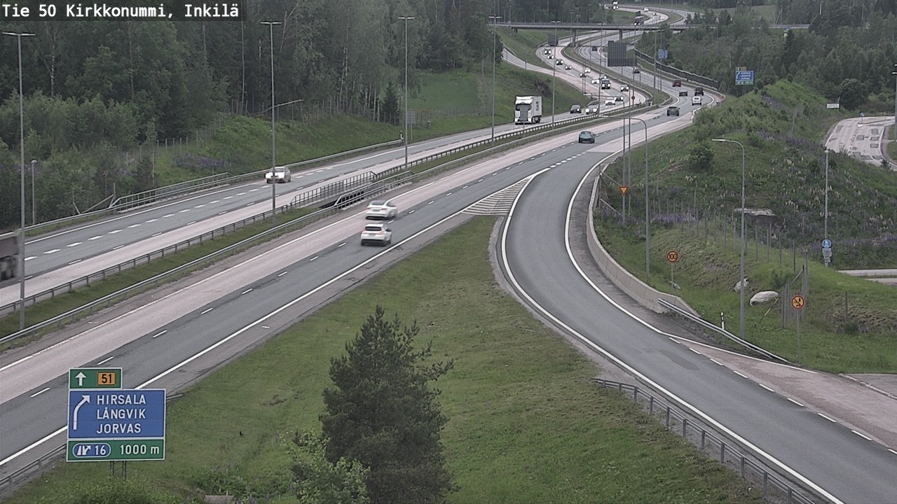 Weather Camera Image Väg 50 Kyrkslätt, Inkilä, Kirkkonummi, Uusimaa