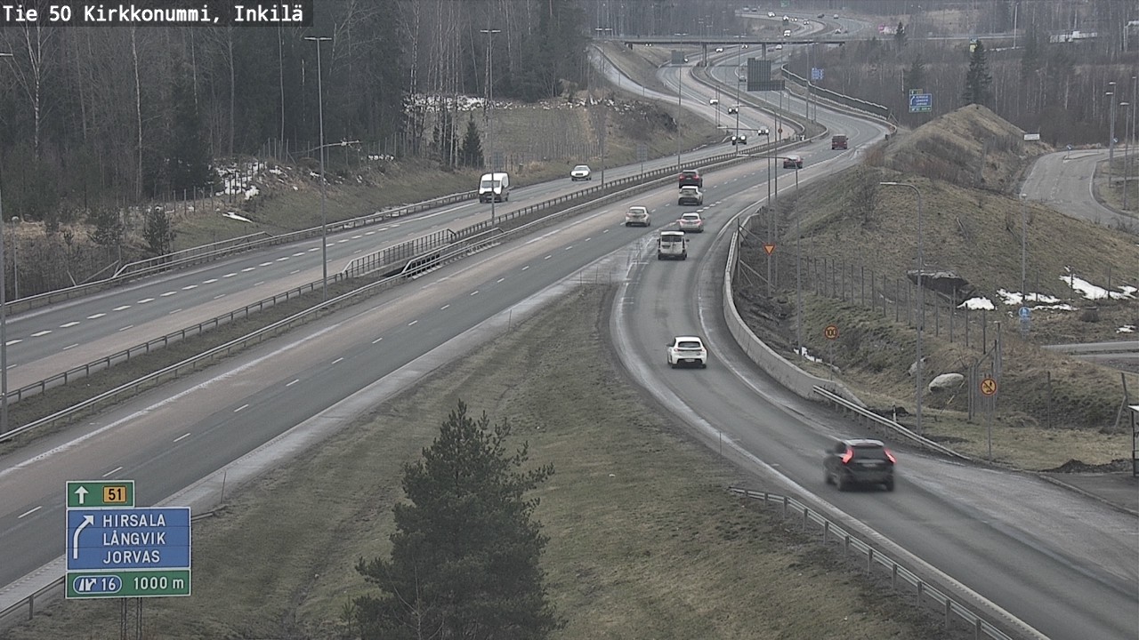 Weather Camera Image Väg 50 Kyrkslätt, Inkilä, Kirkkonummi, Uusimaa
