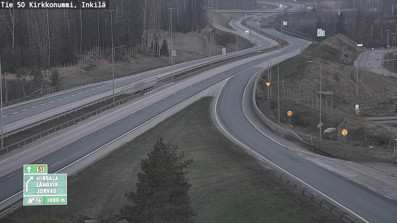 Weather Camera Image Road 50 Kirkkonummi, Inkilä, Kirkkonummi, Uusimaa