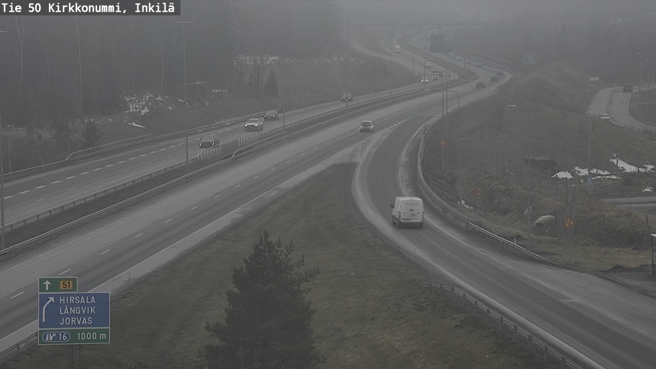 Weather Camera Image Väg 50 Kyrkslätt, Inkilä, Kirkkonummi, Uusimaa