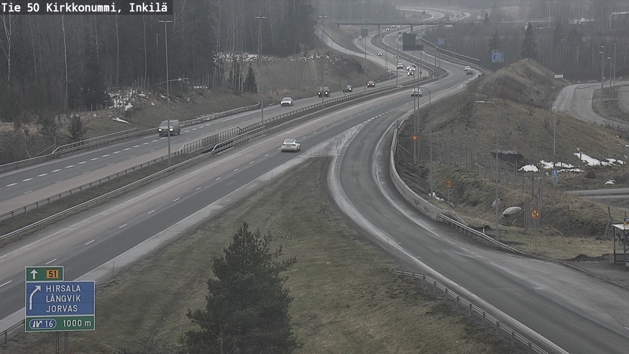 Weather Camera Image Väg 50 Kyrkslätt, Inkilä, Kirkkonummi, Uusimaa