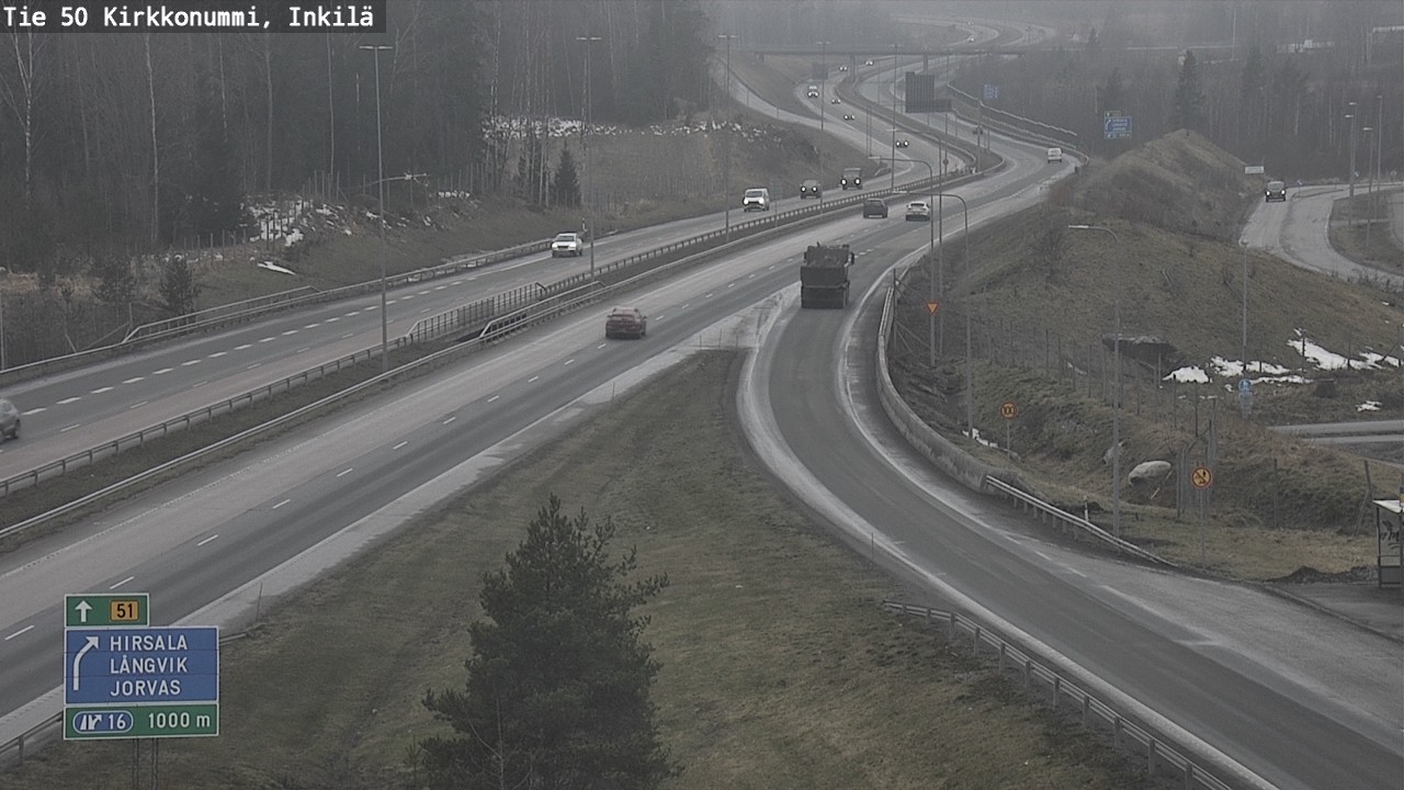 Weather Camera Image Väg 50 Kyrkslätt, Inkilä, Kirkkonummi, Uusimaa