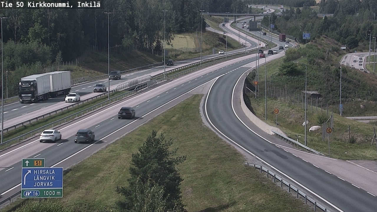 Weather Camera Image Väg 50 Kyrkslätt, Inkilä, Kirkkonummi, Uusimaa