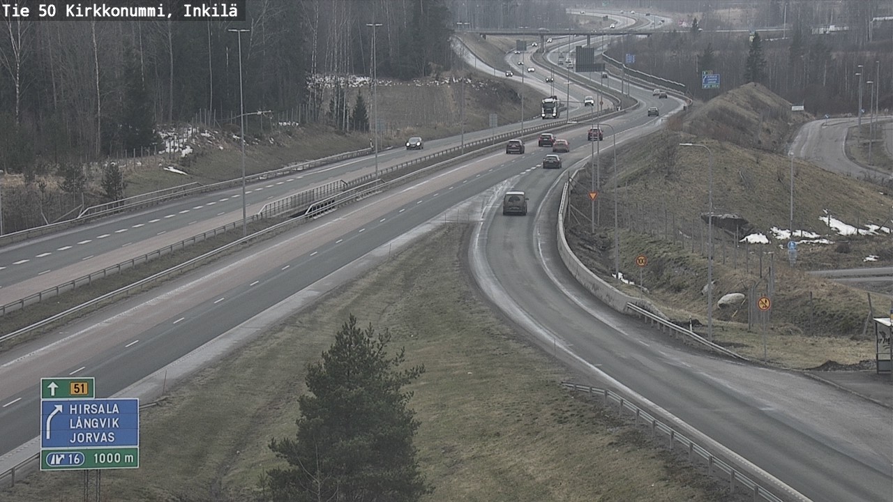 Weather Camera Image Väg 50 Kyrkslätt, Inkilä, Kirkkonummi, Uusimaa