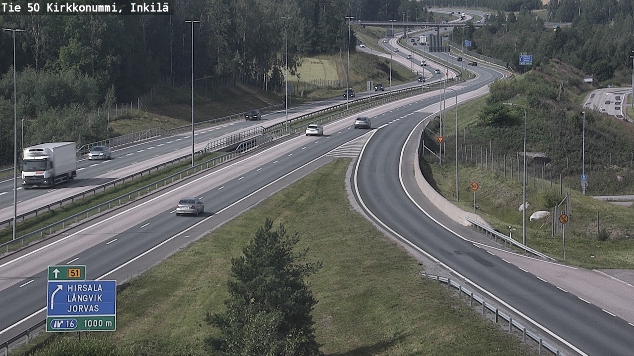 Weather Camera Image Väg 50 Kyrkslätt, Inkilä, Kirkkonummi, Uusimaa