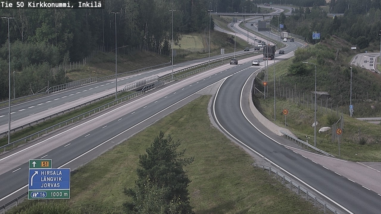 Weather Camera Image Väg 50 Kyrkslätt, Inkilä, Kirkkonummi, Uusimaa