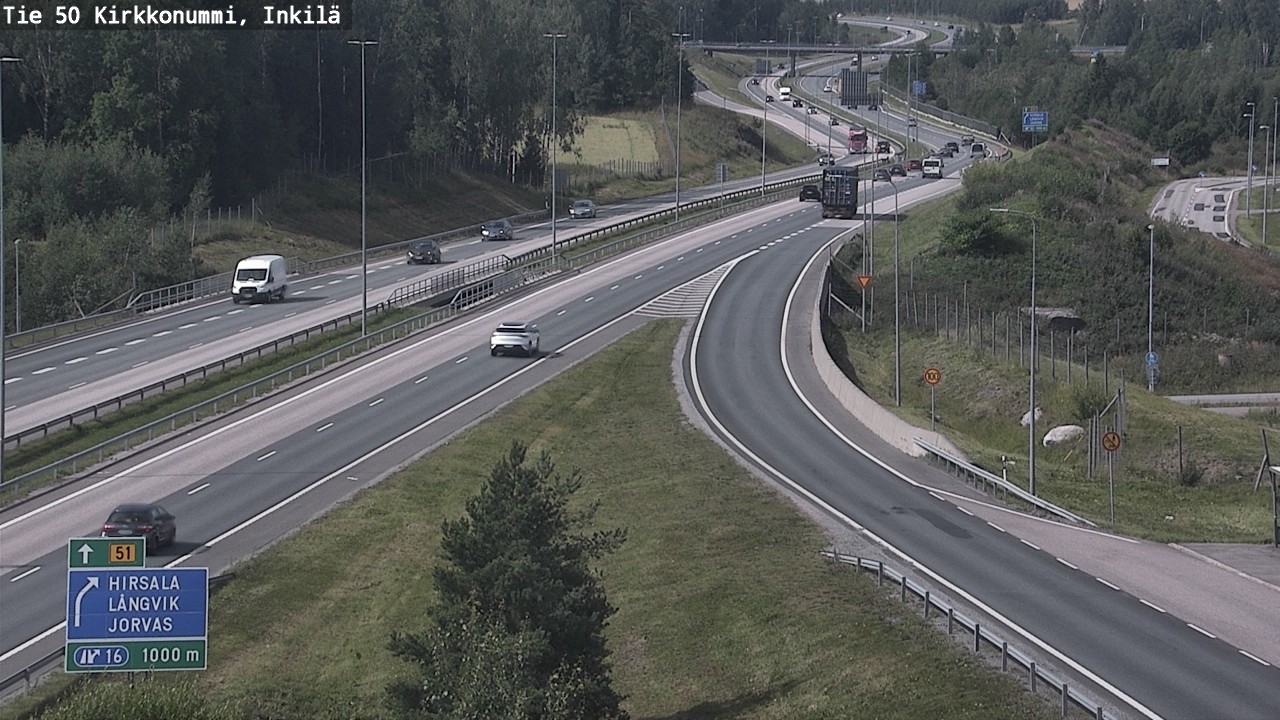 Weather Camera Image Väg 50 Kyrkslätt, Inkilä, Kirkkonummi, Uusimaa