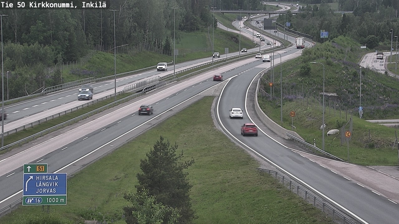 Weather Camera Image Väg 50 Kyrkslätt, Inkilä, Kirkkonummi, Uusimaa