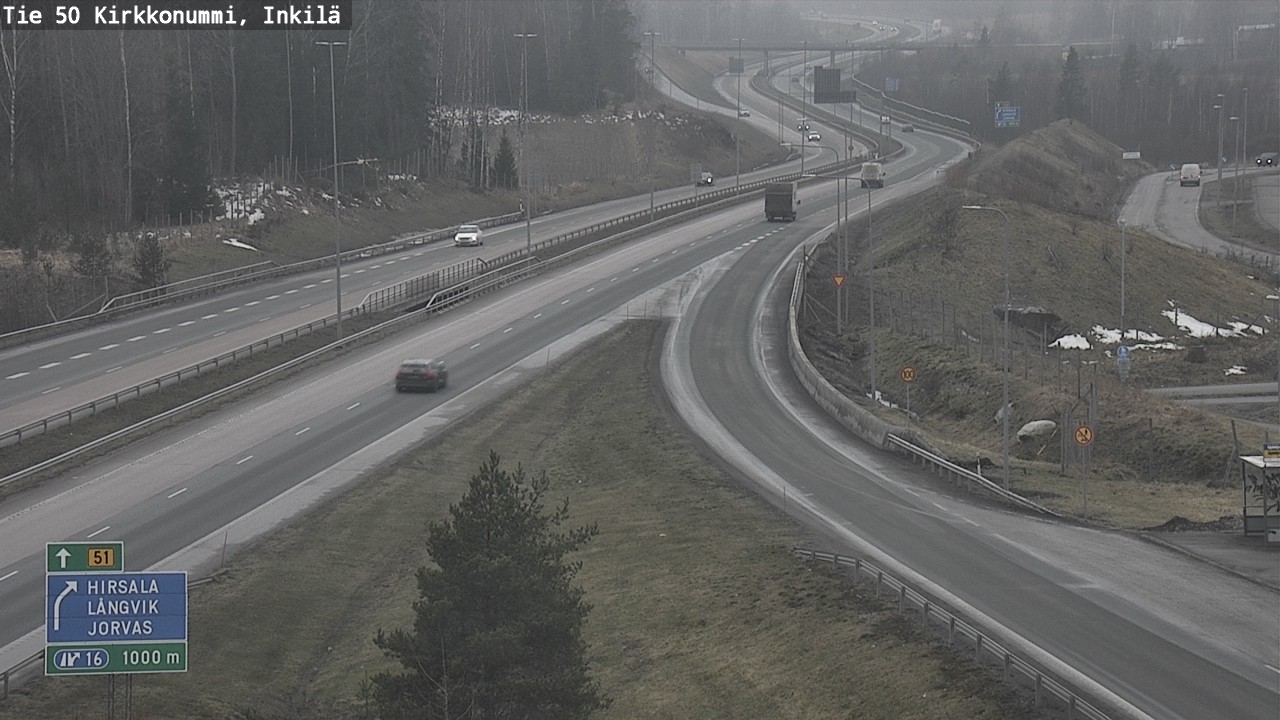 Weather Camera Image Väg 50 Kyrkslätt, Inkilä, Kirkkonummi, Uusimaa
