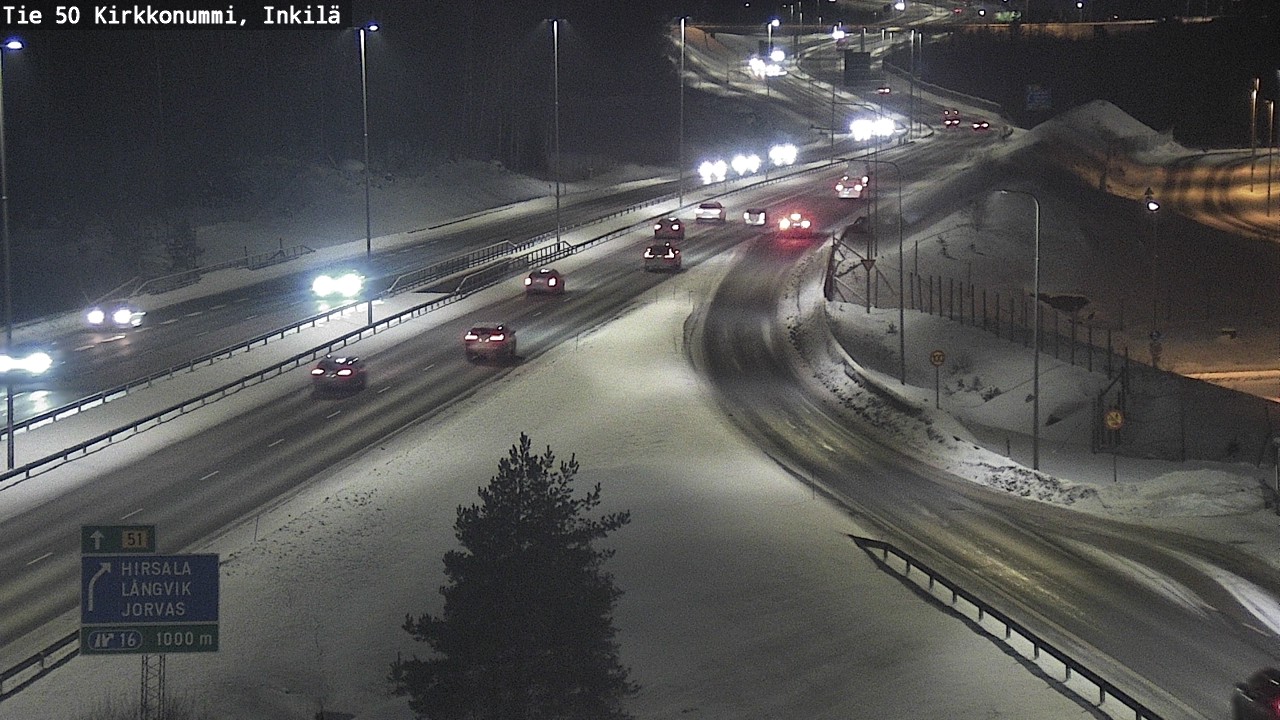 Weather Camera Image Väg 50 Kyrkslätt, Inkilä, Kirkkonummi, Uusimaa
