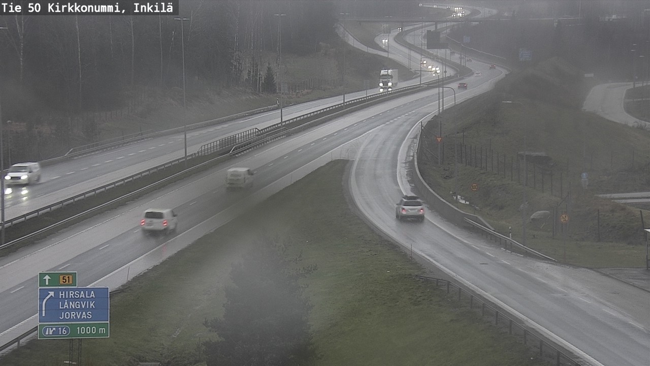Weather Camera Image Väg 50 Kyrkslätt, Inkilä, Kirkkonummi, Uusimaa