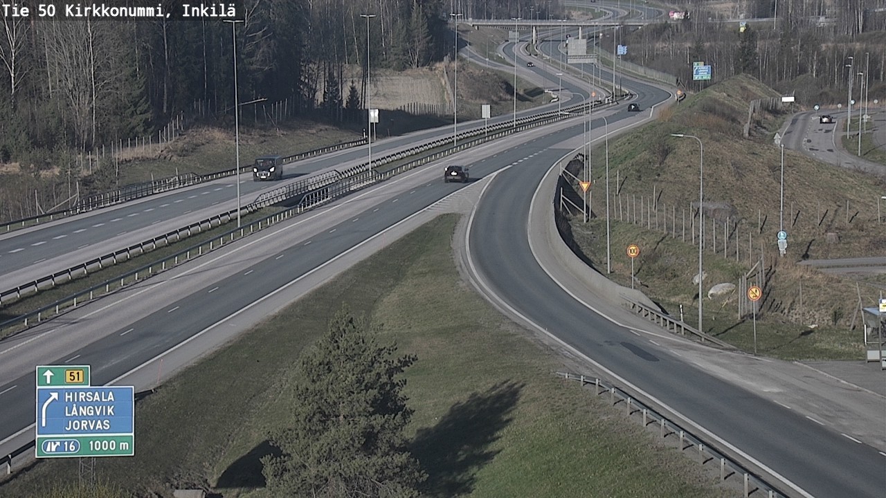 Weather Camera Image Väg 50 Kyrkslätt, Inkilä, Kirkkonummi, Uusimaa