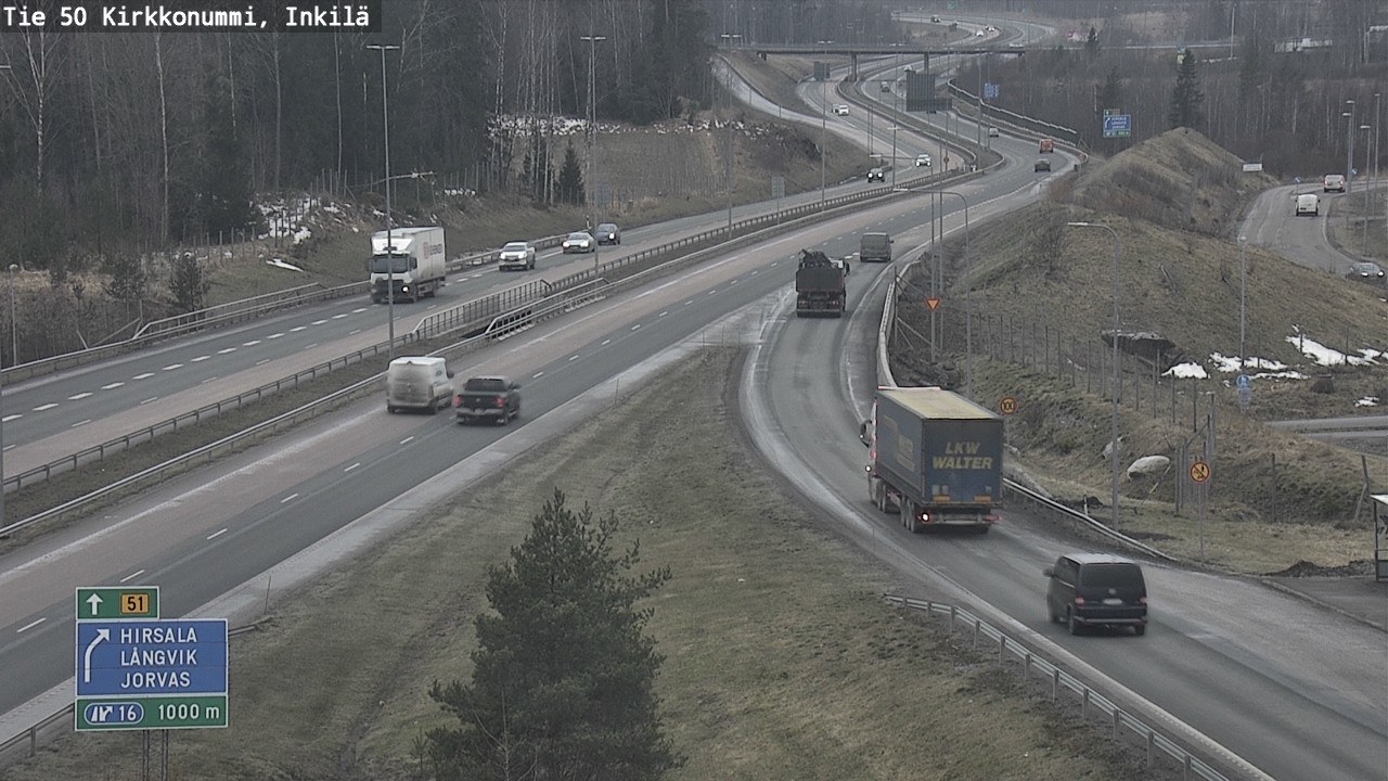 Weather Camera Image Väg 50 Kyrkslätt, Inkilä, Kirkkonummi, Uusimaa