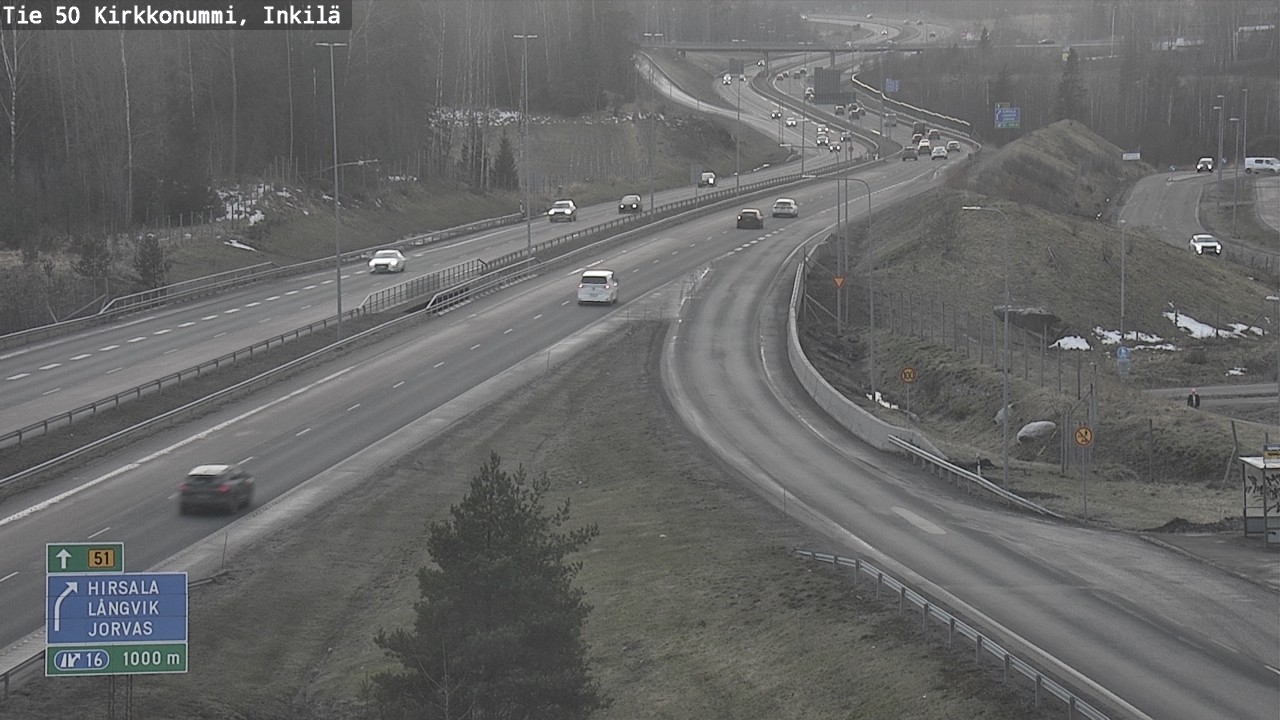 Weather Camera Image Väg 50 Kyrkslätt, Inkilä, Kirkkonummi, Uusimaa