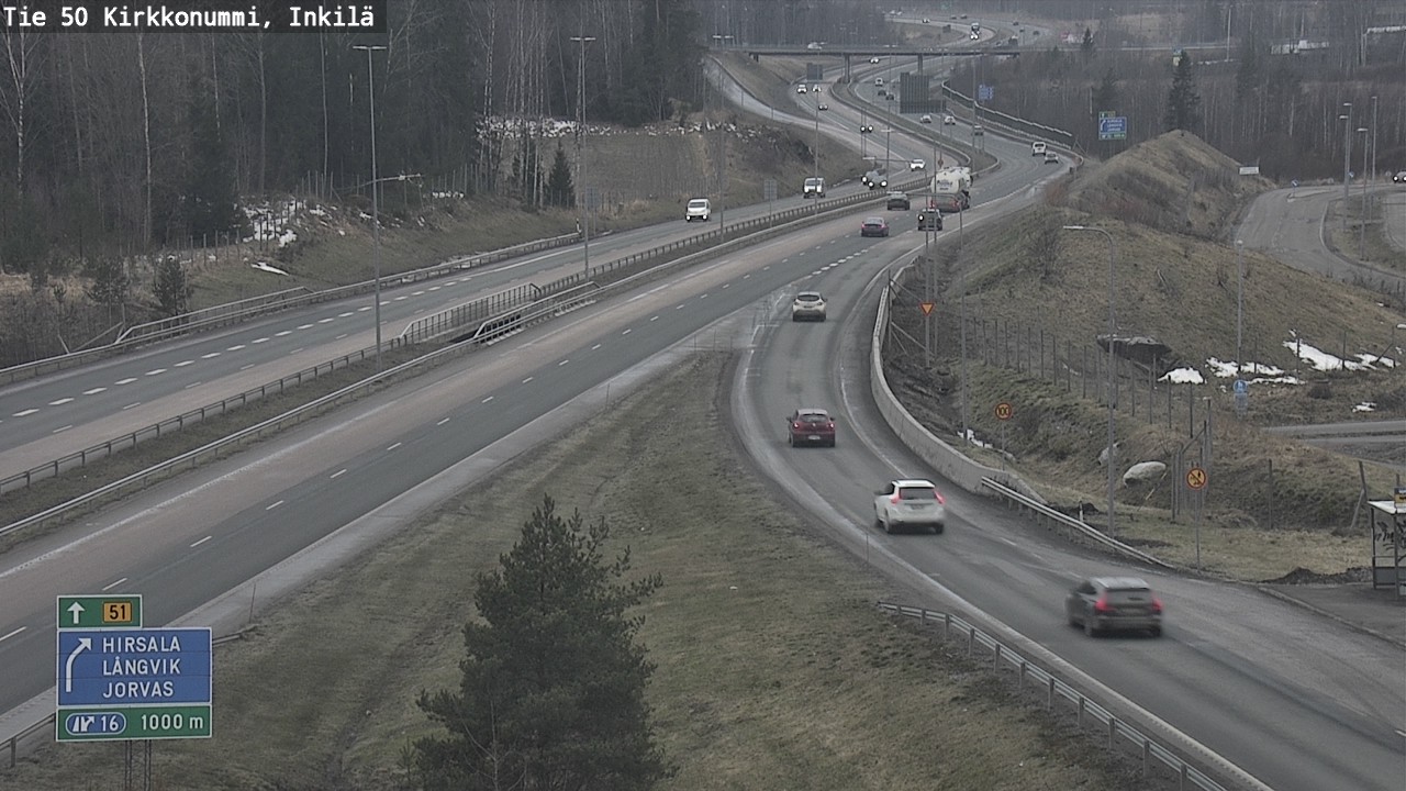 Weather Camera Image Väg 50 Kyrkslätt, Inkilä, Kirkkonummi, Uusimaa