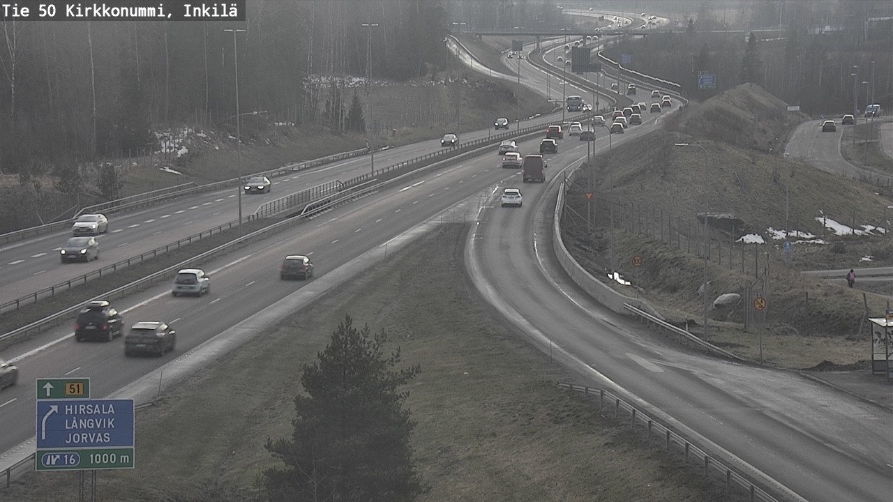 Weather Camera Image Väg 50 Kyrkslätt, Inkilä, Kirkkonummi, Uusimaa