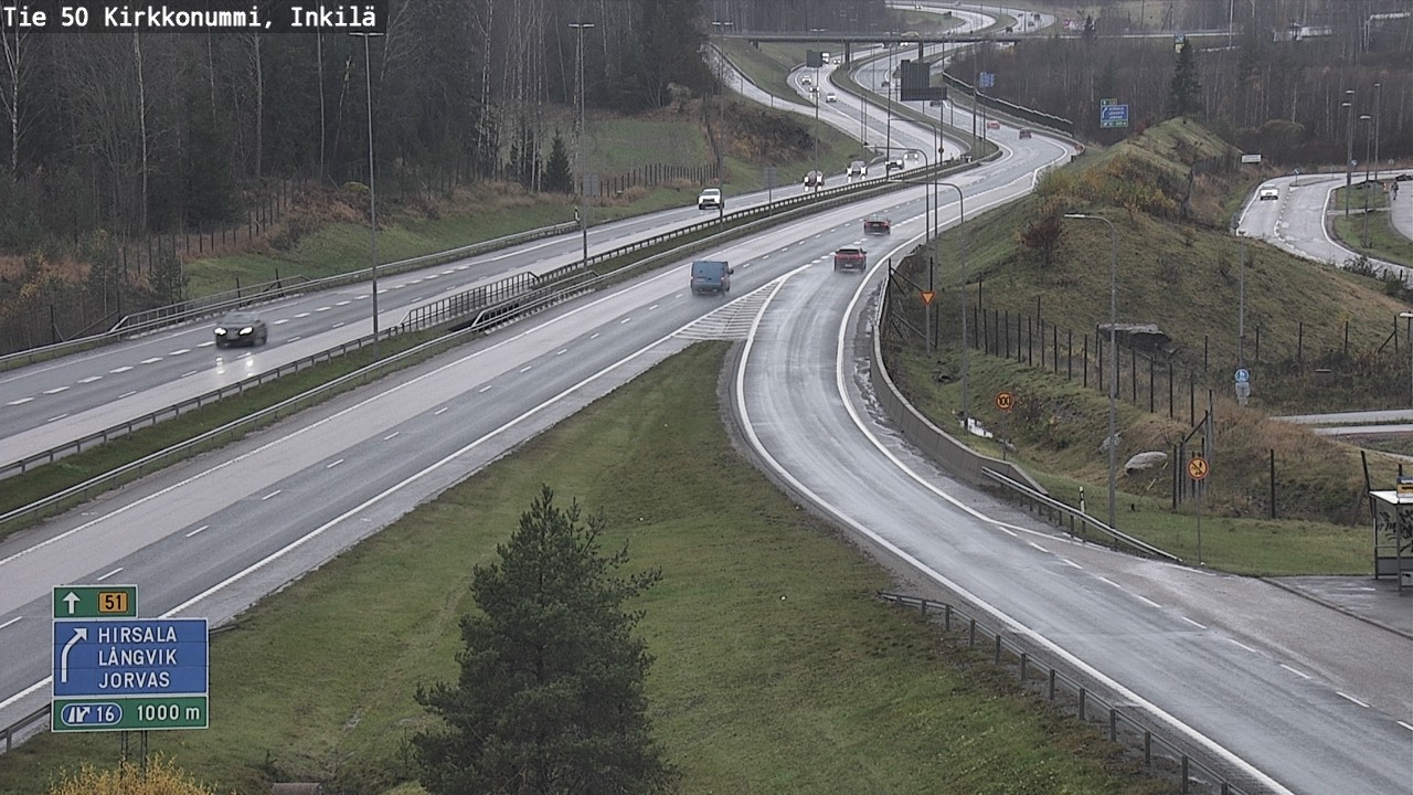 Weather Camera Image Väg 50 Kyrkslätt, Inkilä, Kirkkonummi, Uusimaa